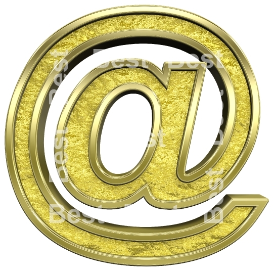 Mail sign from gold cast alphabet set