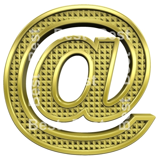 Mail sign from knurled gold alphabet set