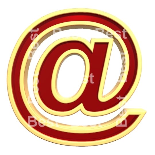 Mail sign from ruby with gold frame alphabet set