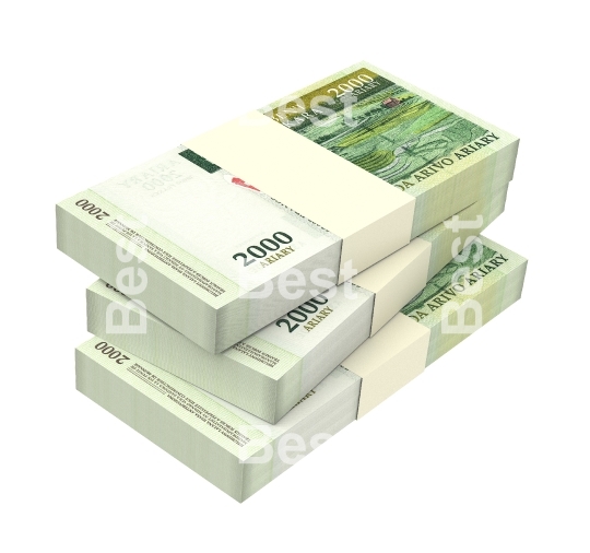 Malagasy ariary bills isolated on white background