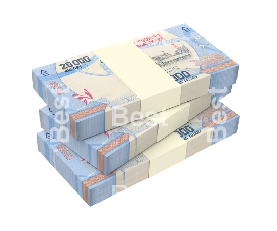 Malagasy ariary bills isolated on white with clipping path