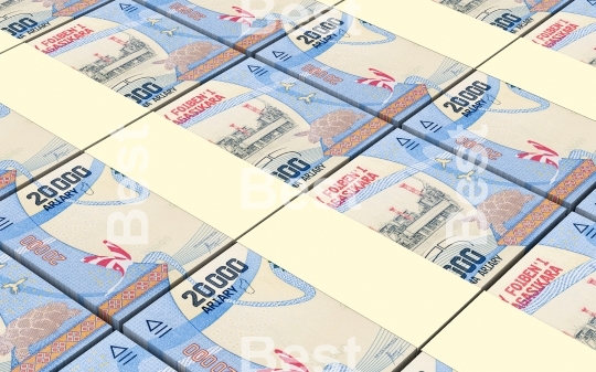 Malagasy ariary bills stacks background