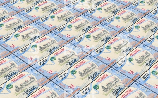 Malagasy ariary bills stacks background