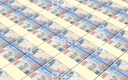 Malagasy ariary bills stacks background