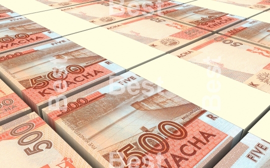 Malawi kwacha bills stacked background