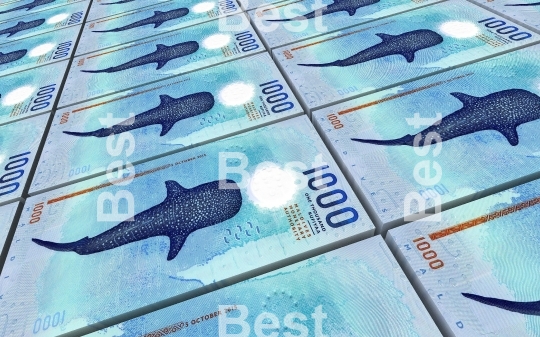 Maldivian rufiyaa bills stacks background