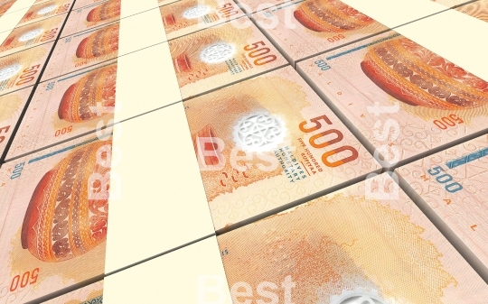 Maldivian rufiyaa bills stacks background