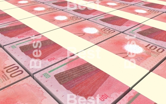 Maldivian rufiyaa bills stacks background