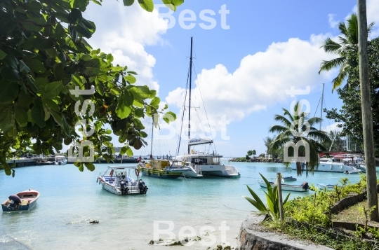 Marina in La Passe, La Digue Island