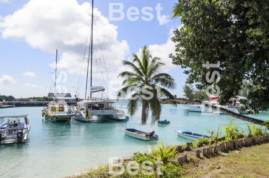 Marina in La Passe, La Digue Island