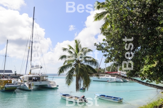 Marina in La Passe, La Digue Island