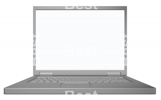 Matt grey laptop isolated on white.
