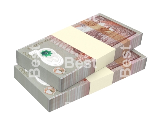 Mauritian rupee bills isolated on white background