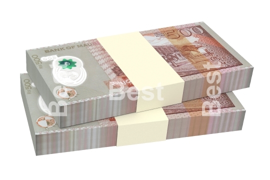 Mauritian rupee bills isolated on white background