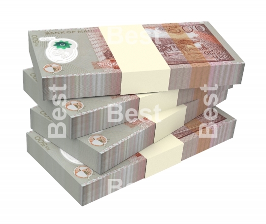 Mauritian rupee bills isolated on white background