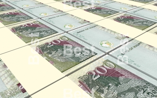 Mauritian rupee bills stacked background