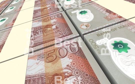 Mauritian rupee bills stacked background