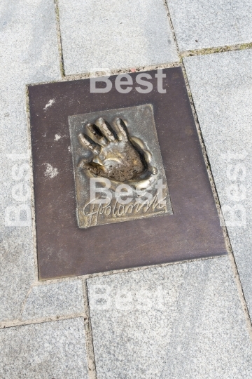 Memorial plaque on Avenue of Stars in Miedzyzdroje