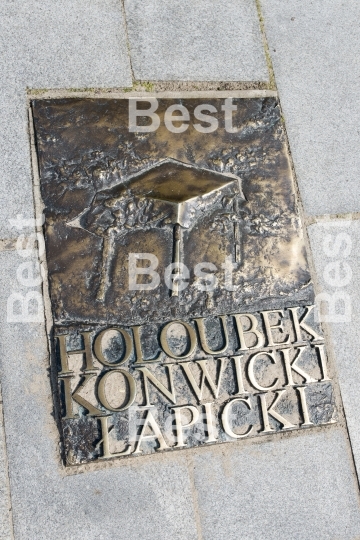 Memorial plaque on Avenue of Stars in Miedzyzdroje