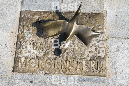 Memorial plaque on Avenue of Stars in Miedzyzdroje