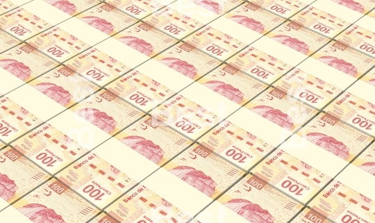 Mexican pesos bills stacked background