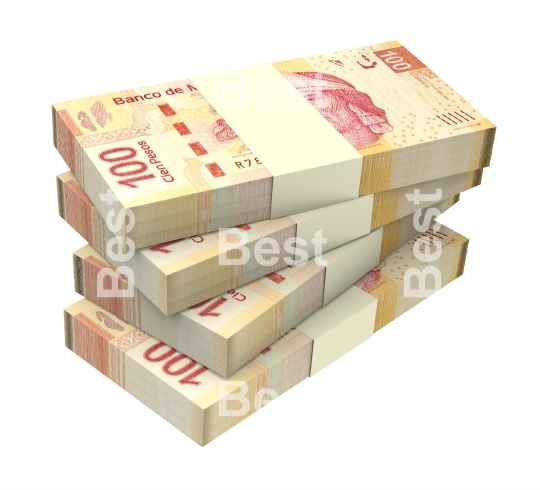 Mexican pesos isolated on white background