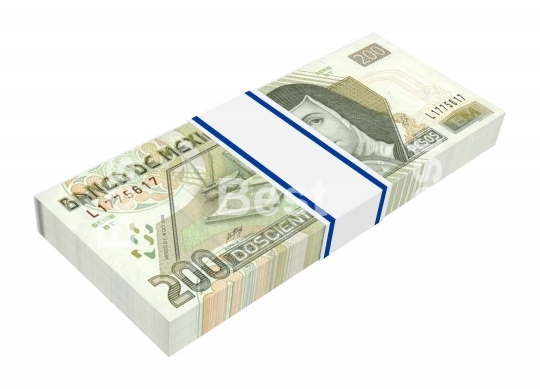 Mexican pesos isolated on white background.