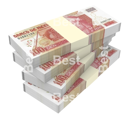 Mexican pesos isolated on white background