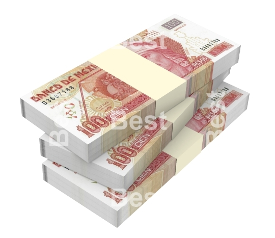 Mexican pesos isolated on white background