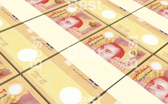 Moroccan dirhams bills stacks background
