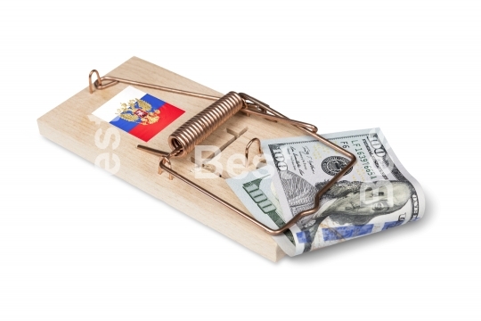 Mouse trap with dollar bill