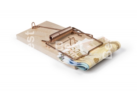 Mouse trap with Euro bills