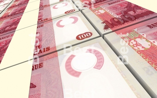 Mozambican meticais bills stacked background