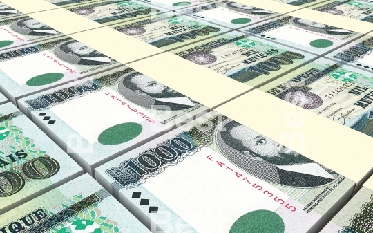 Mozambican meticais bills stacked background