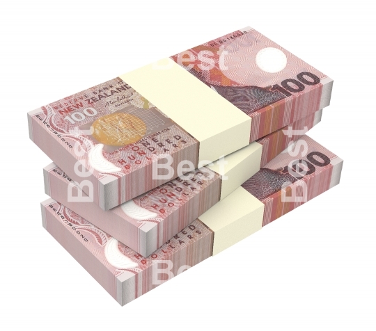 New Zealand currency isolated on white background