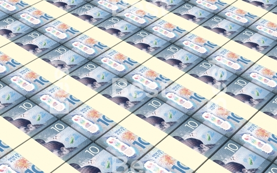 New Zealand dollar bills stacks background