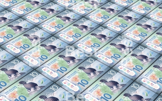 New Zealand dollar bills stacks background