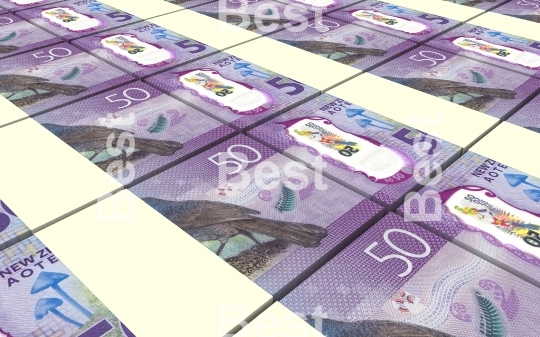 New Zealand dollar bills stacks background