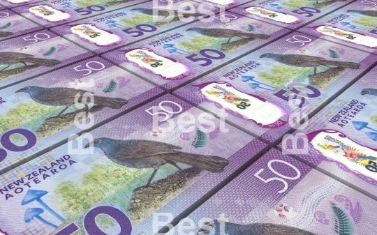 New Zealand dollar bills stacks background