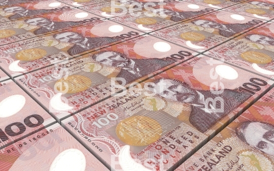 New Zealand dollar bills stacks background