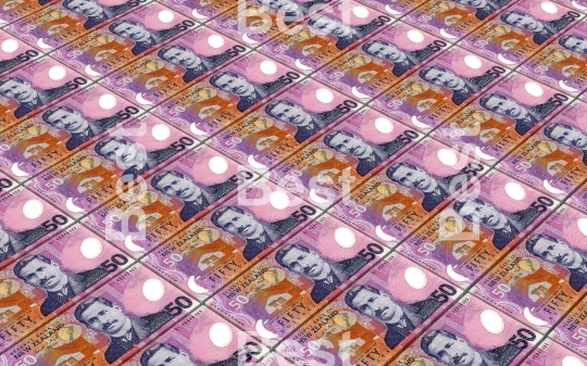 New Zealand dollar bills stacks background