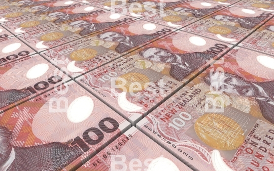 New Zealand dollar bills stacks background