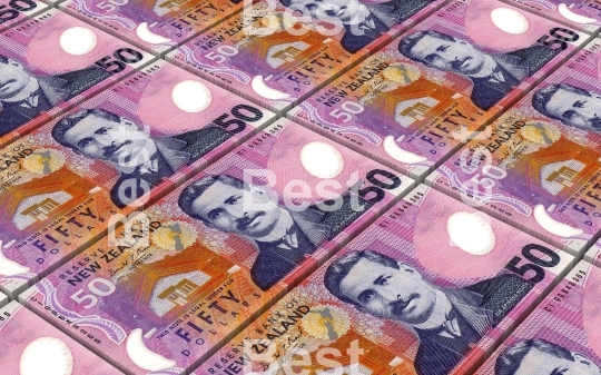 New Zealand dollar bills stacks background