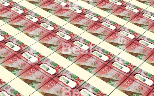 New Zealand dollar bills stacks background