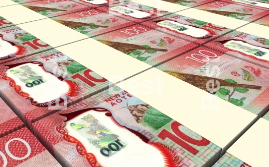 New Zealand dollar bills stacks background