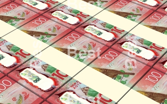 New Zealand dollar bills stacks background