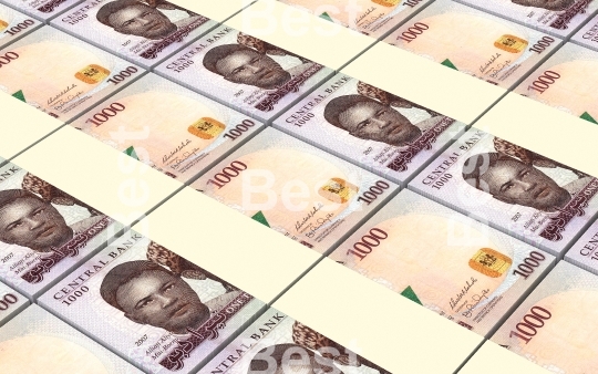 Nigerian nairas bills stacked background