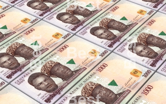 Nigerian nairas bills stacked background