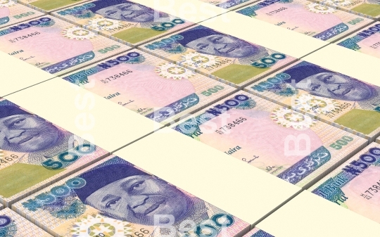 Nigerian nairas bills stacked background