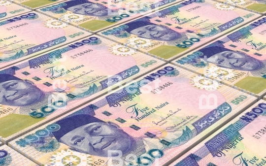 Nigerian nairas bills stacked background